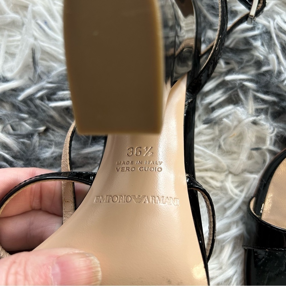 Emporio Armani Silver Block Heel Sandals - Picture 5 of 8